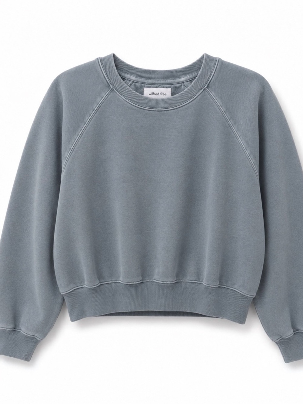 Aritzia Wilfred Free Cropped Crewneck Sweatshirt Sage Grey Size Medium